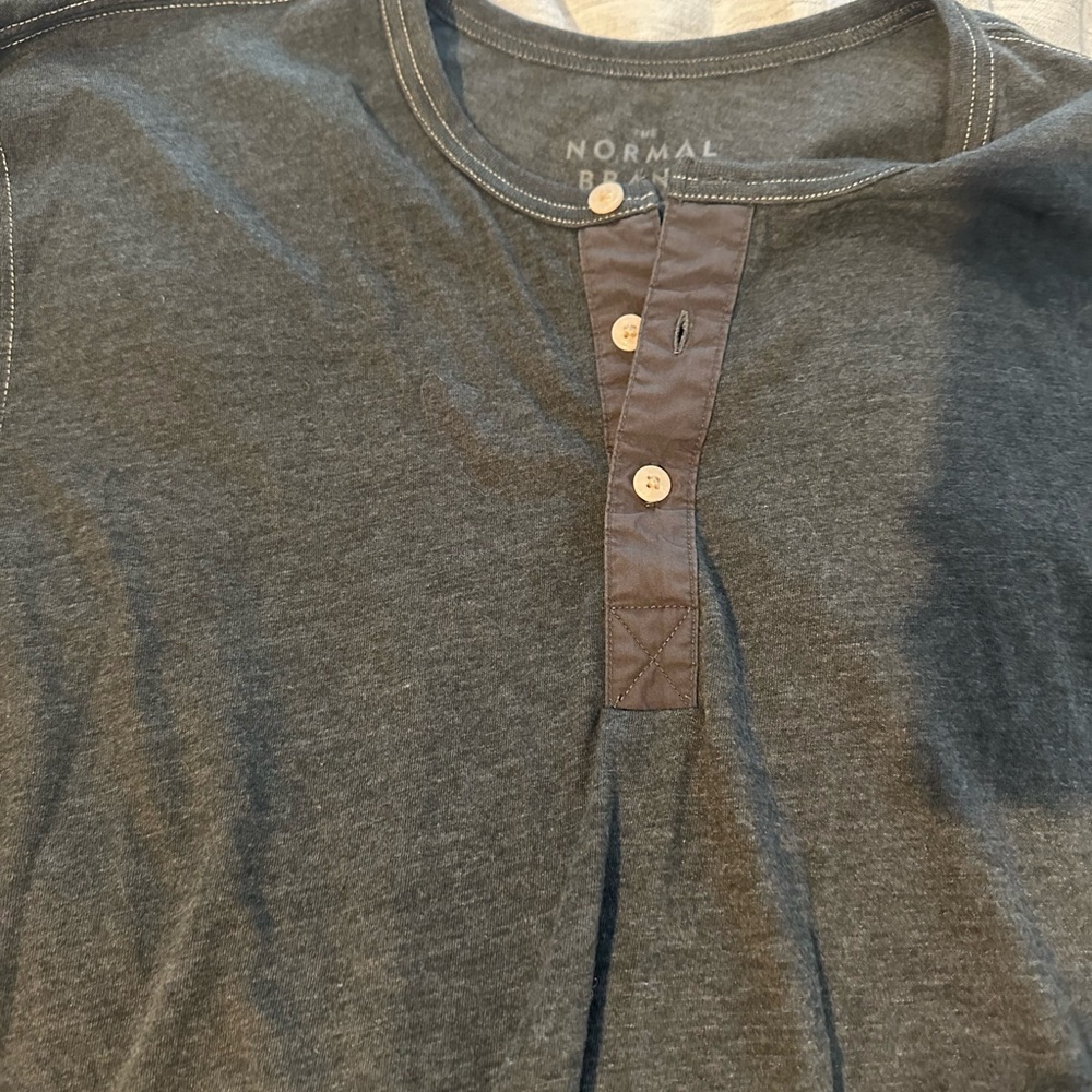 The Normal Brand Dark Gray Henley Shirt